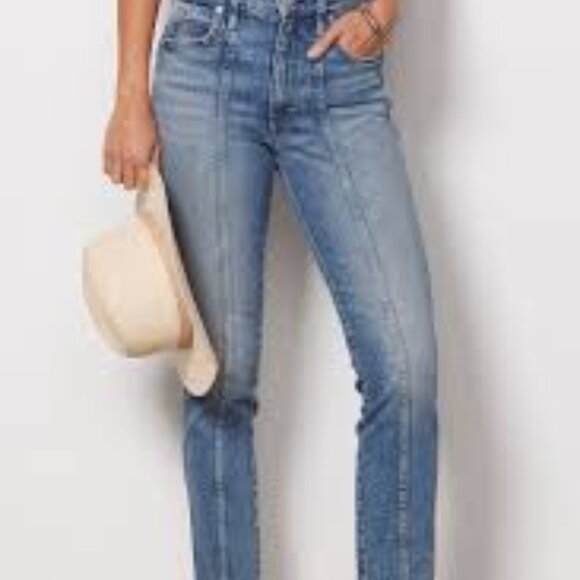 AMO Seamed Chelsea Long Deeply Denim Jeans sz 27 - Picture 1 of 7